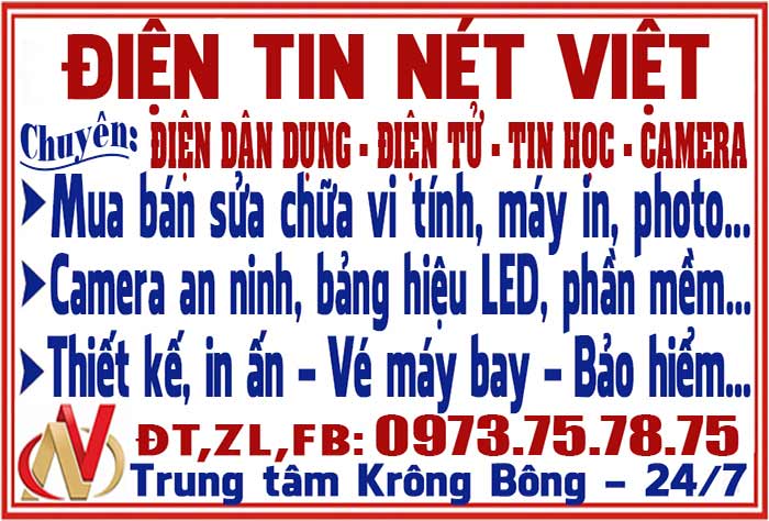 Điện Tin Nét Việt - Krông Bông (0973.75.78.75)
